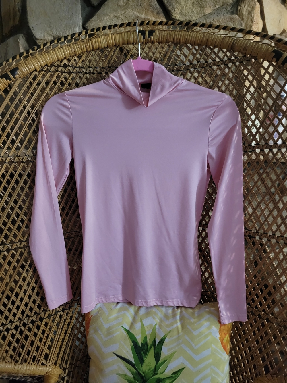 SHEIN Light Pink Long-Sleeve Mock Neck Top - Picture 2 of 4